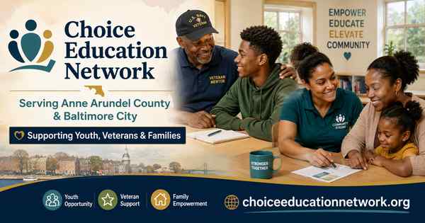 A veteran mentor, a young person, a community navigator, a mother, and a child learning together through Choice Education Network across the DMV region